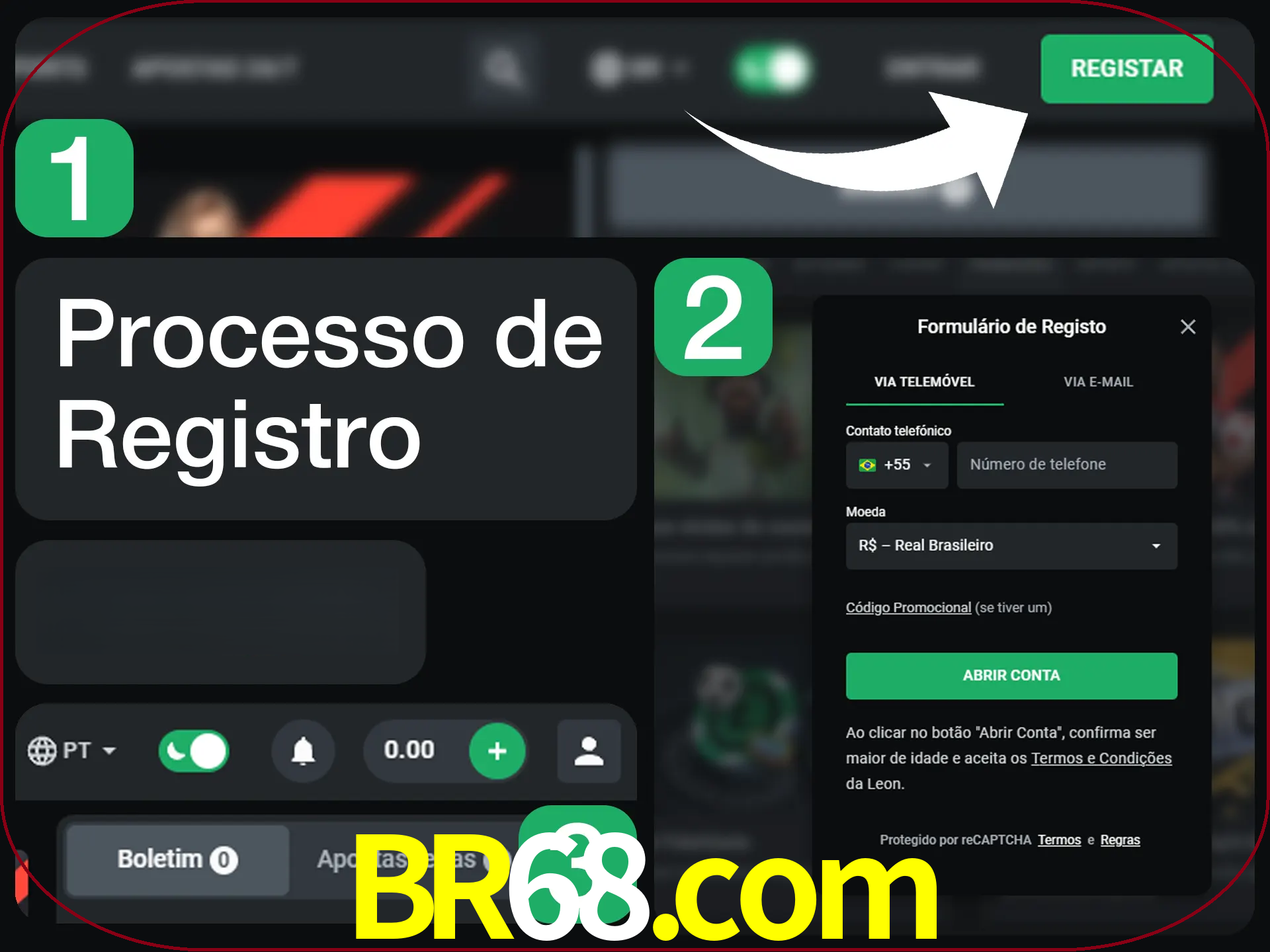 O processo de registro na LeonBet é simples.